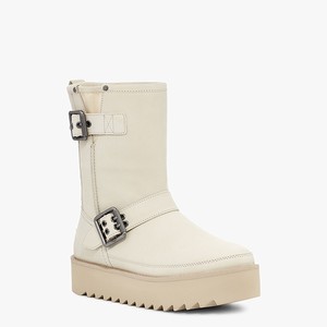 Ugg Classic Rebel Biker Short Women Classic Boots White (6078DFUKO)